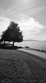 Scenic view of sea against cloudy sky