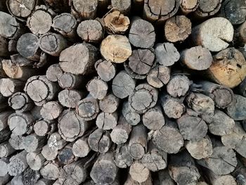 Full frame shot of logs