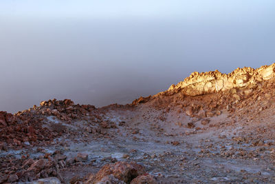 Rock formations against sky