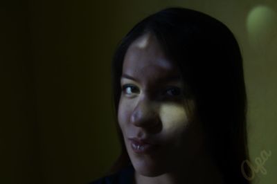 Close-up portrait of a young woman