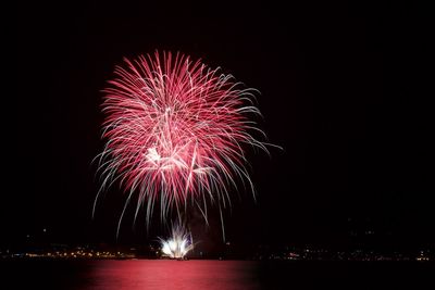 Fireworks display at night