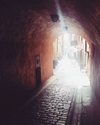 View of illuminated tunnel