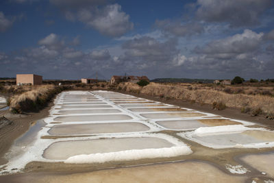 Scenic view of land against sky