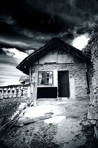 Abandoned house against sky