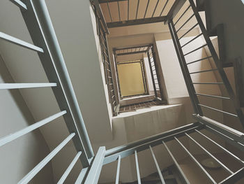 Low angle view of spiral staircase