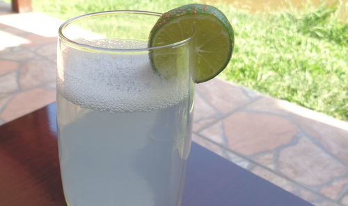 Close-up of drink on table