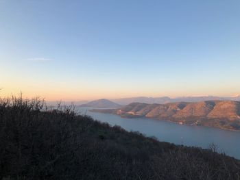 View of river at sunset