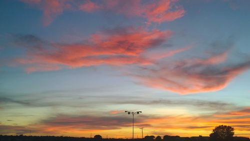 Low angle view of sky at sunset