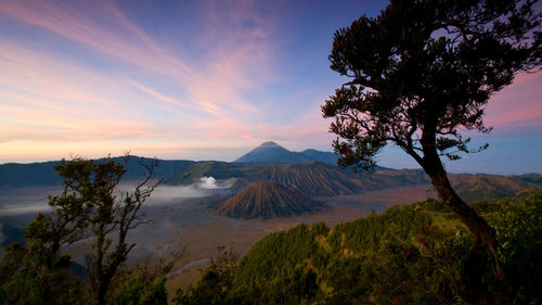 Scenic view of volcanic landscape