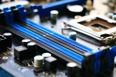 Close-up of computer mother board