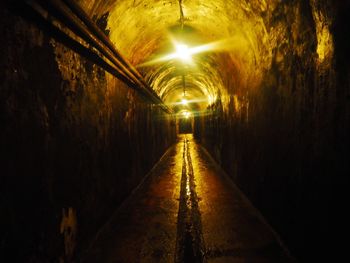 Empty illuminated tunnel