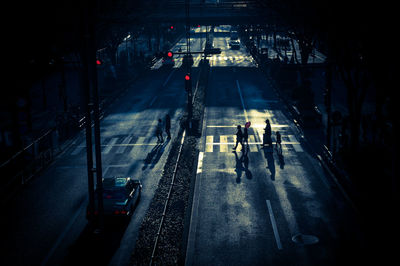 High angle view of roads