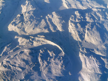 High angle view of snow