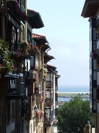 View of buildings against clear sky