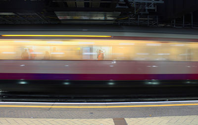 Blurred motion of train at night