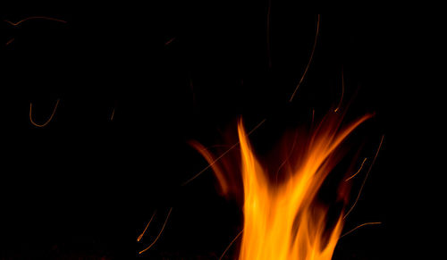 Close-up of bonfire at night