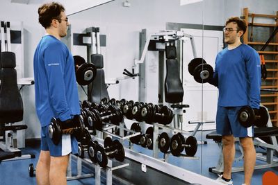 Man exercising in gym