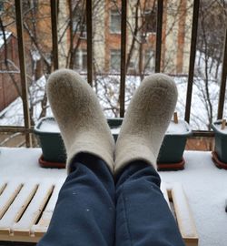 Low section of man in snow