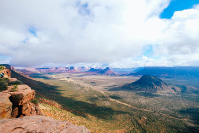 Panoramic view of landscape against cloudy sky