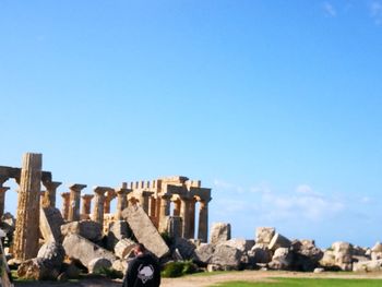 Old ruins against blue sky