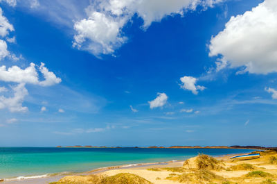 Scenic view of sea in a sunny day