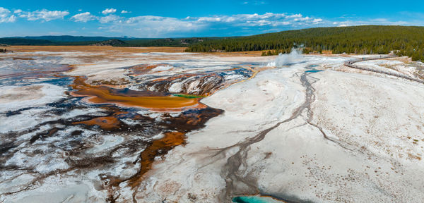 Upper geyser basin of yellowstone national park, wyoming