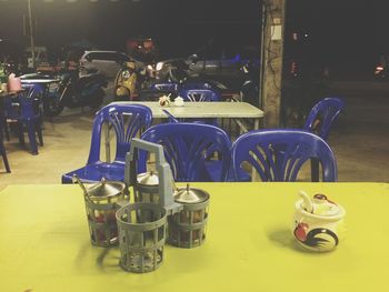 Chairs and table at cafe