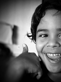 Close-up portrait of smiling girl