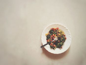 High angle view of meal served in plate