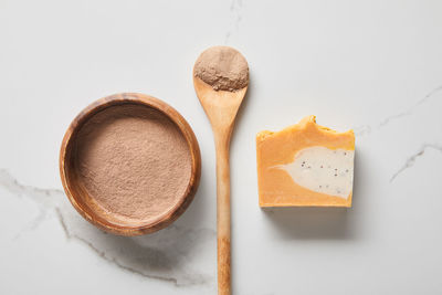 High angle view of coffee on white background