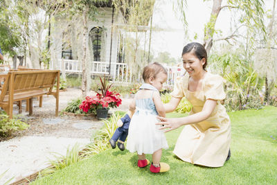 Mother's day. daughter. happy family. mom and children play together on holidays.