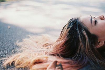 Close-up of young woman