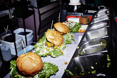 Close-up of food on table