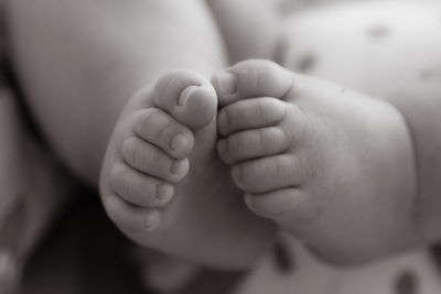 Close-up of father holding baby