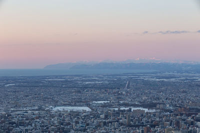 High angle view of city in japan