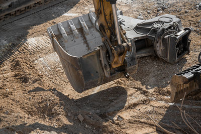 High angle view of construction site