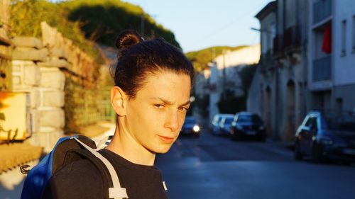 Portrait of boy on street