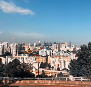 Buildings against blue sky