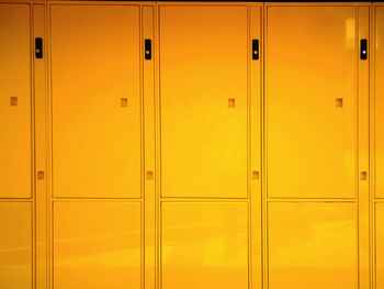 Full frame shot of yellow lockers