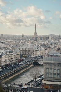 Aerial view of buildings in paris