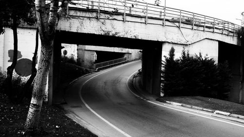 Cars on road in tunnel