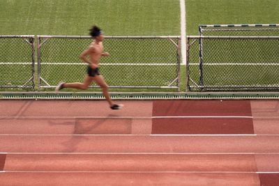 Blurred motion of man running