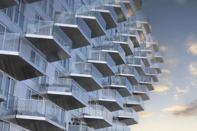 Netherlands, north holland, amsterdam, rows of balconies of sluishuis apartment building