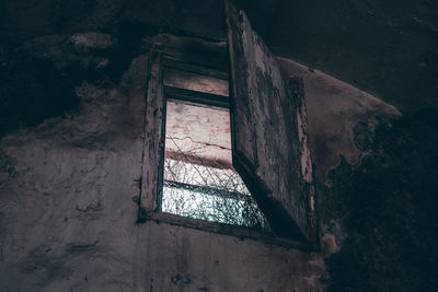 Low angle view of abandoned building