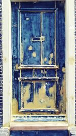 Closed door of old building