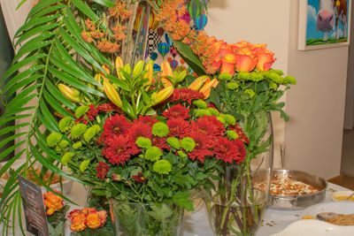 View of red flowering plant