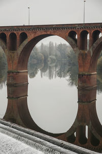 Arch bridge against clear sky