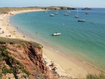 High angle view of beach