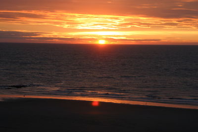 Scenic view of sunset over sea