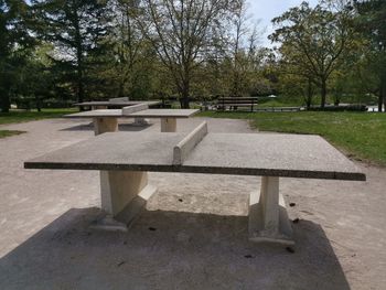 Empty bench in park